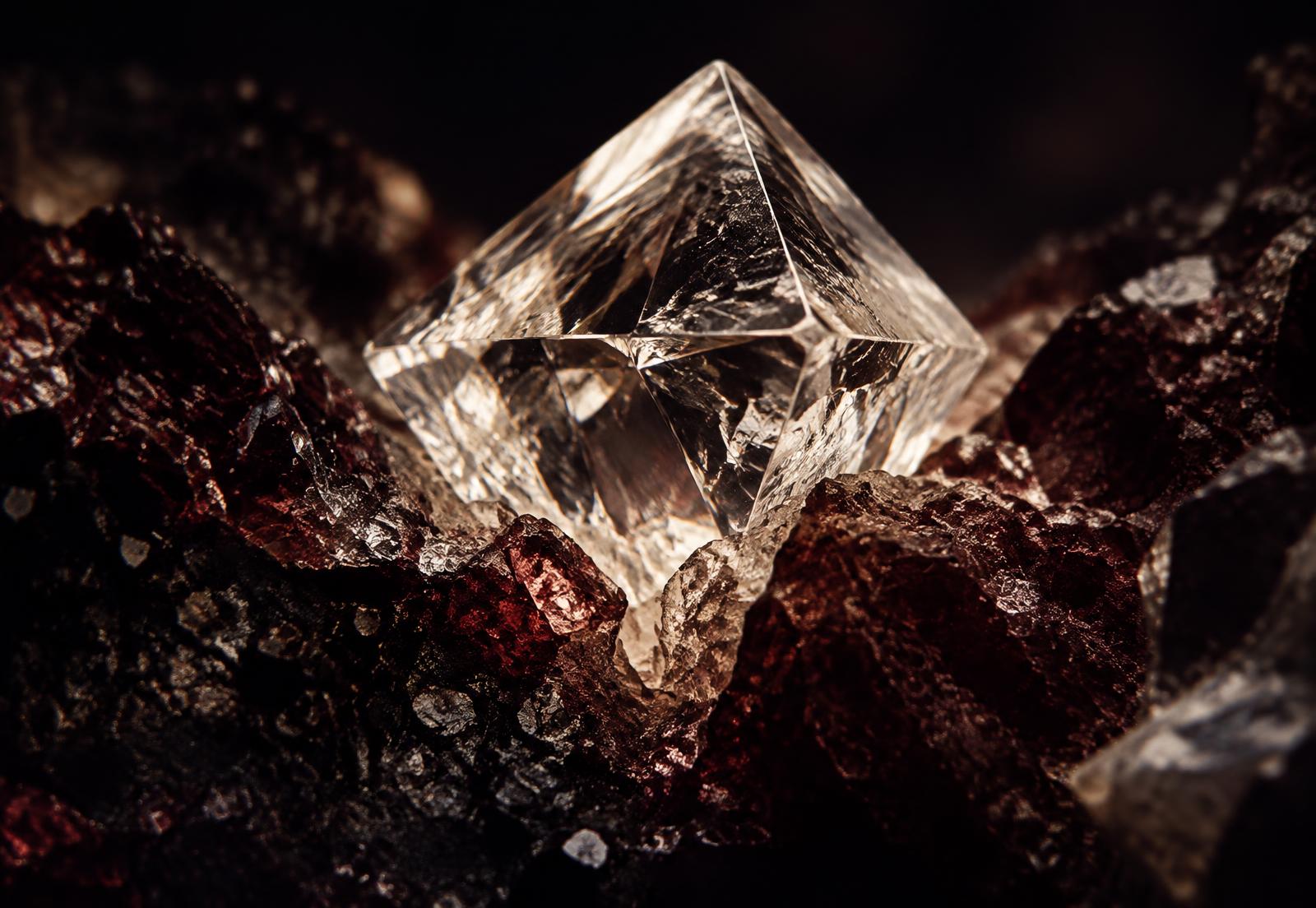 Krystaliczna struktura diamentu w procesie syntezy